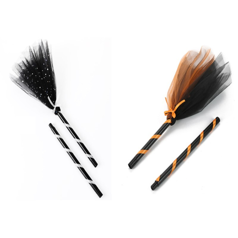 Balai de Sorcière en Tulle à Assembler - Noir/Gris