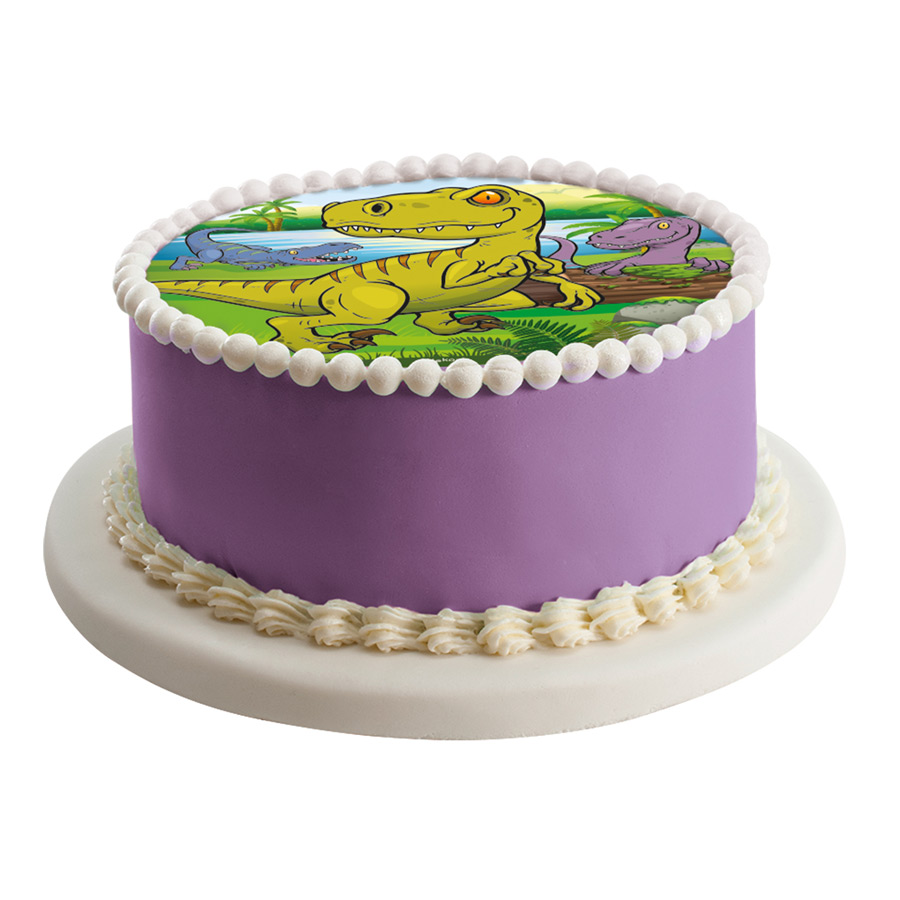 Disque gâteau Dino T-Rex (19 cm) pour l'anniversaire de votre enfant -  Annikids