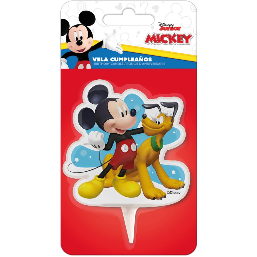 1 Bougie Silhouette Mickey et Pluto pour l'anniversaire de votre