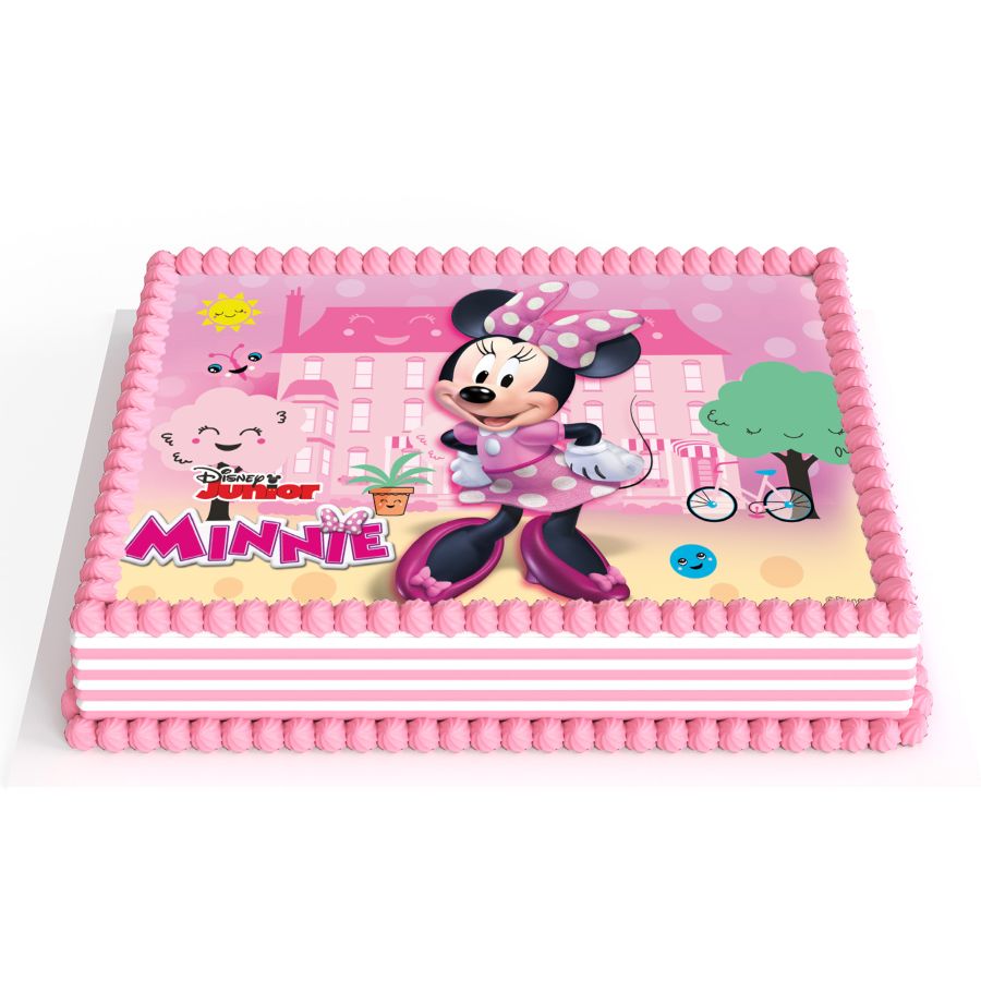 Plaque Rectangle Minnie - Comestible pour l'anniversaire de votre enfant -  Annikids