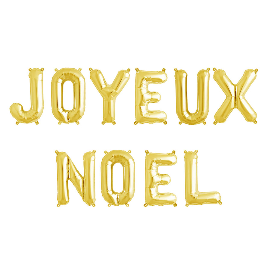 Guirlande Joyeux Noël Ballons Or (2,20 m) - Annikids