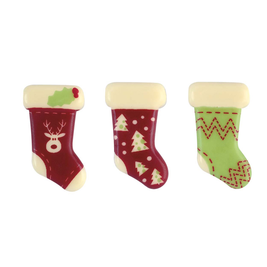 3 Bottes de Noël (4,2 cm) - Chocolat Blanc