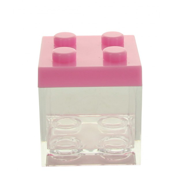 3 Boîtes Cubes Rose à garnir (5 cm) - Plastique