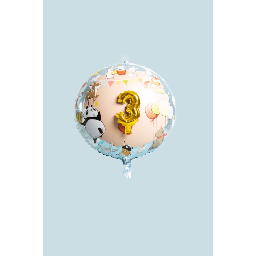 Ballon Aluminium 3D Animaux Numéros 1-5 - 56 cm pour l'anniversaire de  votre enfant - Annikids