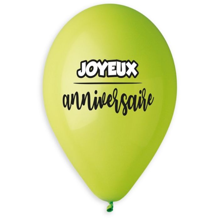 5 Ballons Joyeux Anniversaire Multicolore Ø33cm pour l