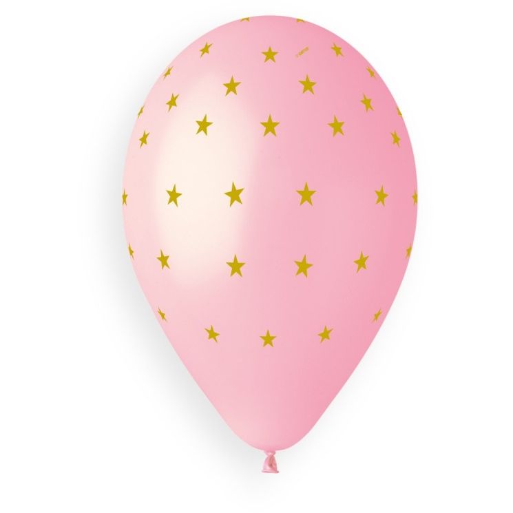 5 Ballons Licorne Rose/Blanc/Or Ø33cm pour l'anniversaire de votre
