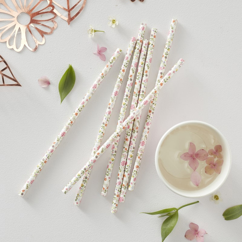 25 Pailles Fleurs - Rose Gold