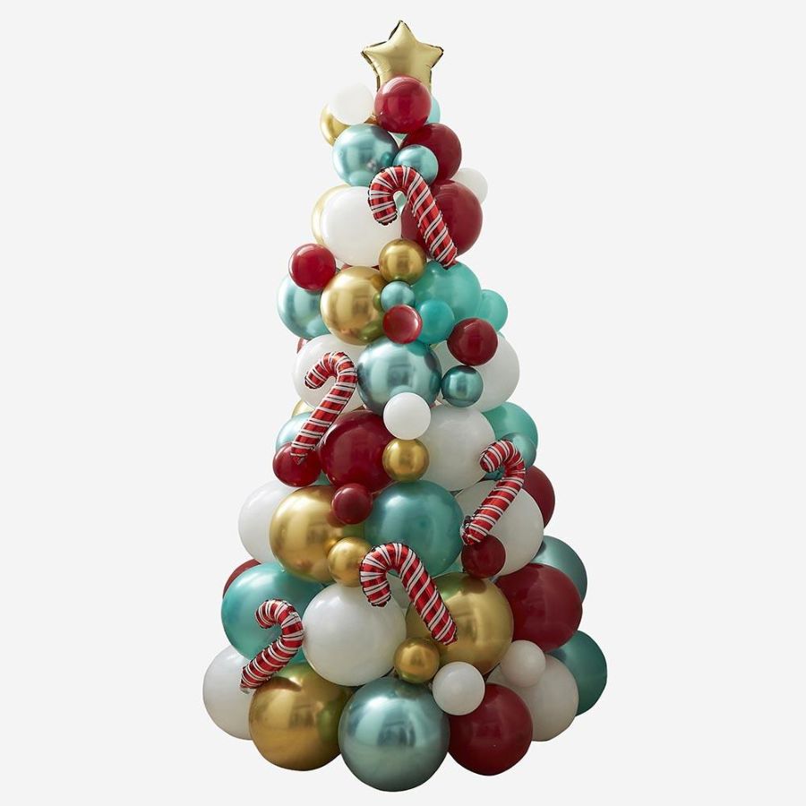 Sapin de Noël en ballon - Vert, or et blanc - Happy Family