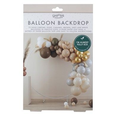 Kit Arche de 75 Ballons - Taupe, Caramel, Marron, Gris, Blanc et