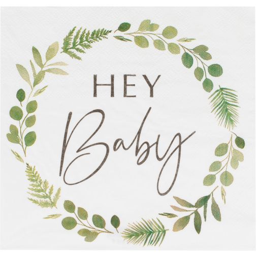 16 Serviettes Botanical Hey Baby