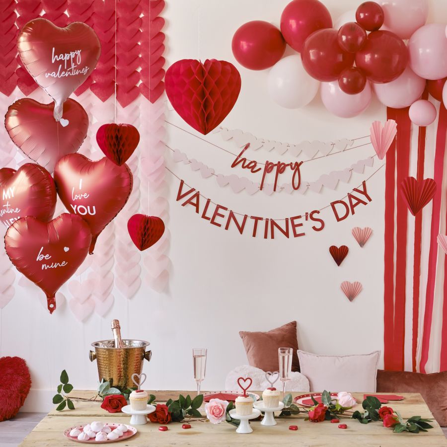 Guirlande De Cœurs Dorés 4 Mètres - Décoration Saint-Valentin, Mariage, Anniversaire, Fête Des Mères
