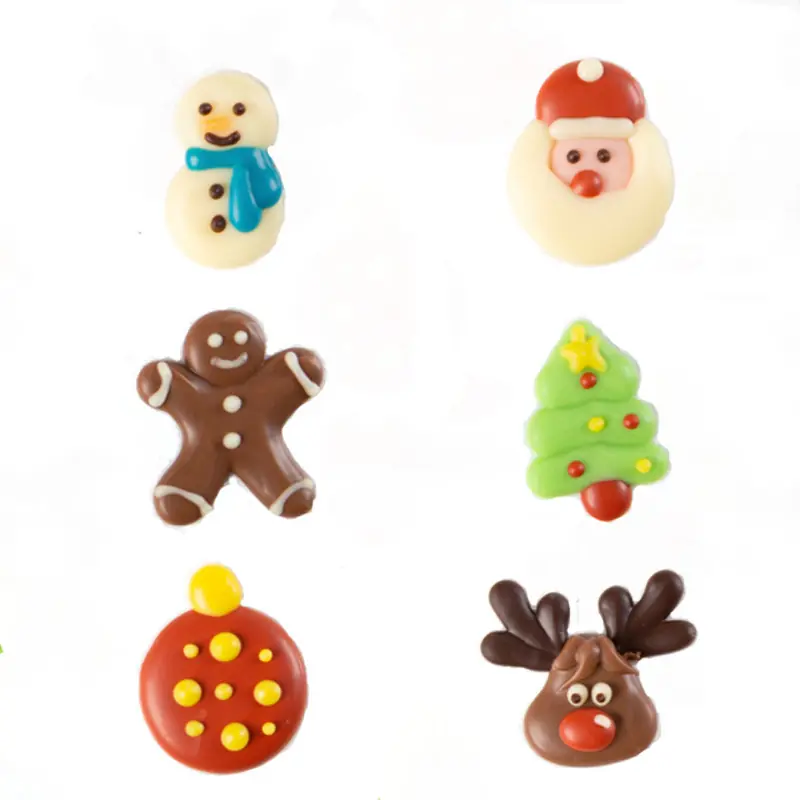 Assortiment de 6 Décors de Noël - Chocolat Blanc