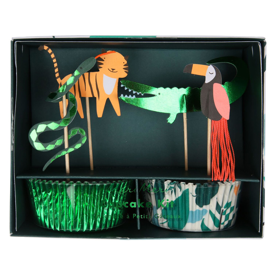Kit 24 Caissettes et Déco Animaux Jungle