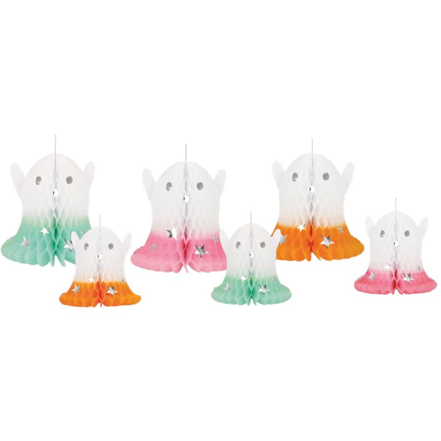 Décorations Fantômes Suspendus Halloween - Lot De 3, 62.8 Cm, Chapeaux Colorés, Pour Intérieur Et Extérieur