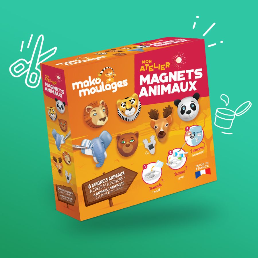 Kit Créatif Mon Atelier Magnets Animaux - Mako Moulages pour l