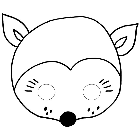 6 Masques à Colorier Animaux Bois Joli pour l'anniversaire de