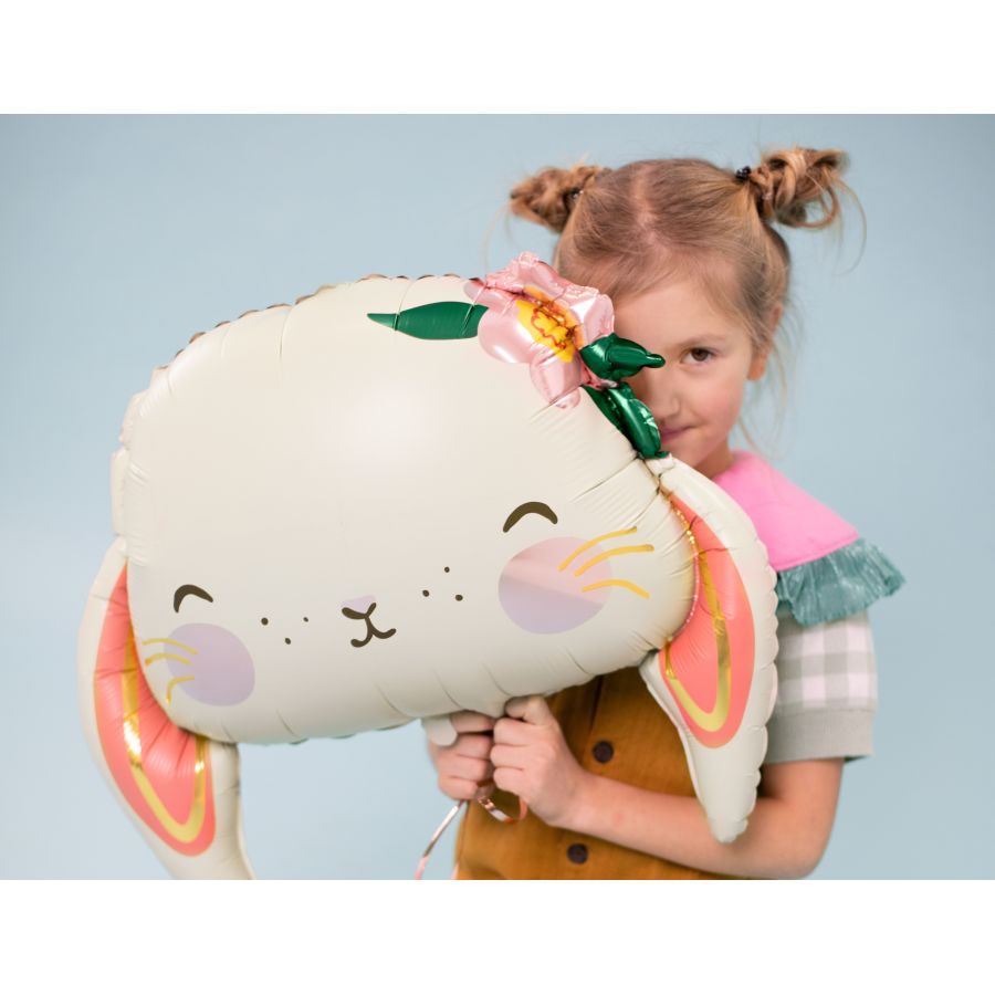 Ballon Aluminium Hélium Lapin Fleuri pour l'anniversaire de votre enfant -  Annikids