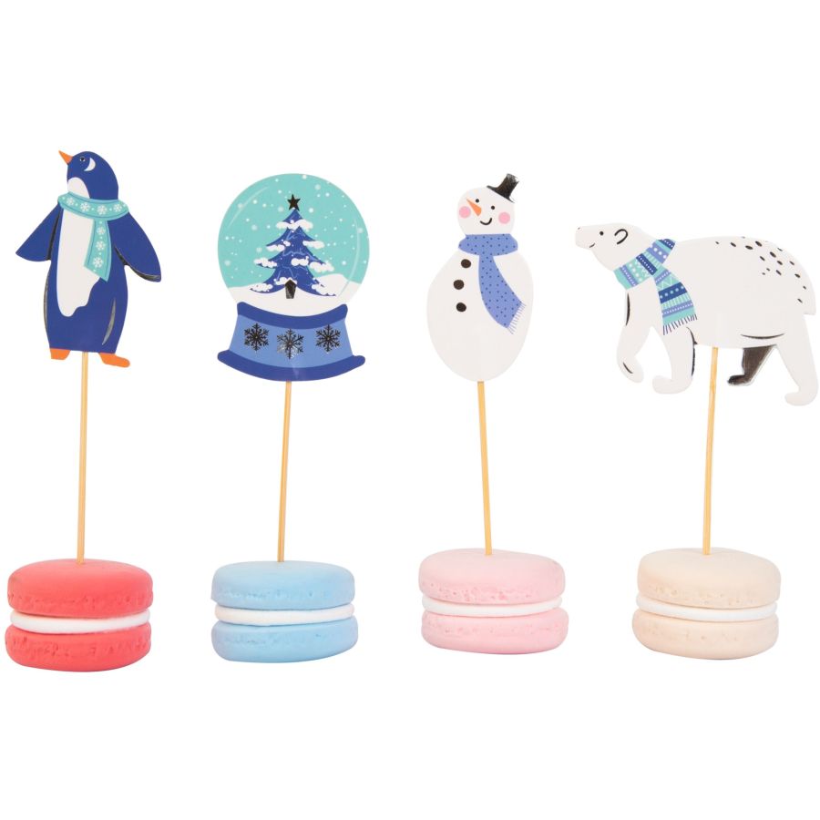 24 Caissettes à cupcakes et toppers Let it Snow