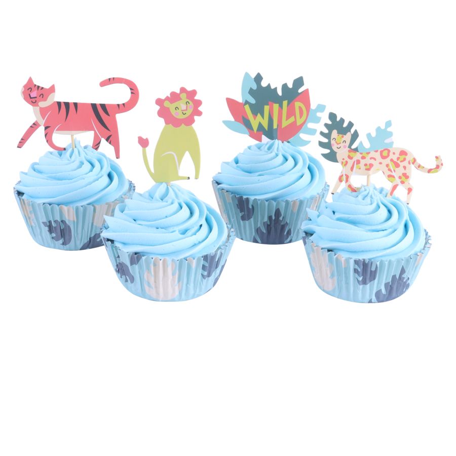 Kit 24 Caissettes et Déco Cupcakes - Animaux de Safari