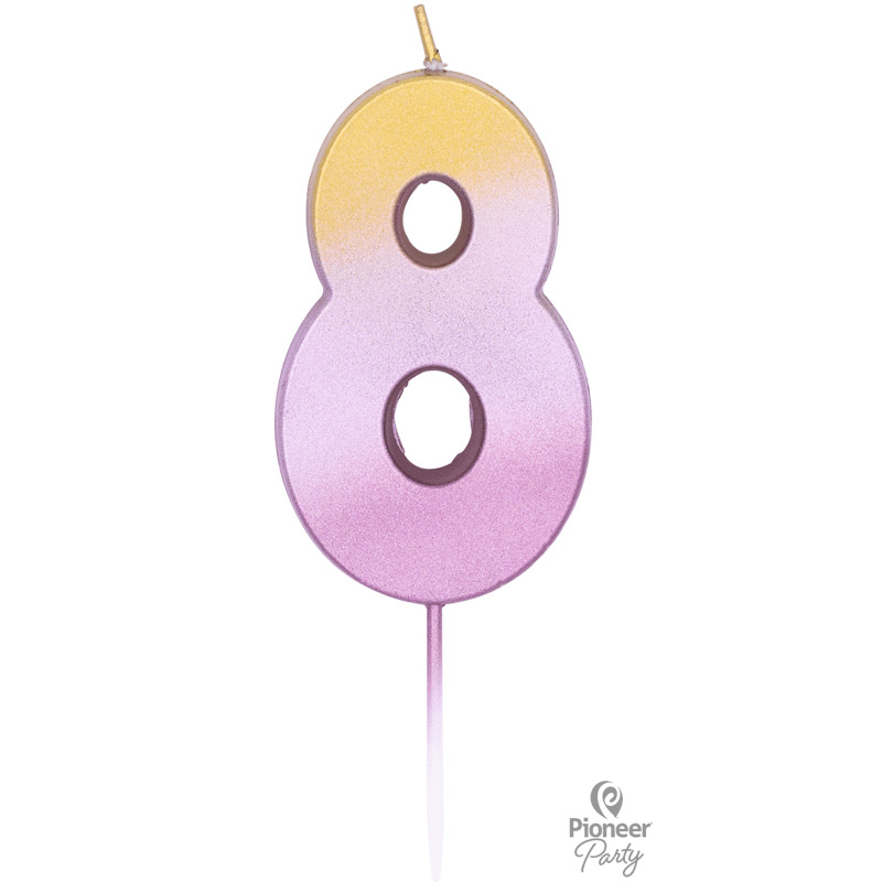 Bougie Rose Gold Ombré - Chiffre 8