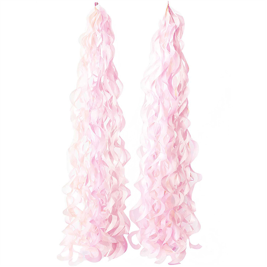 2 Suspensions Spirales - Soie Rose