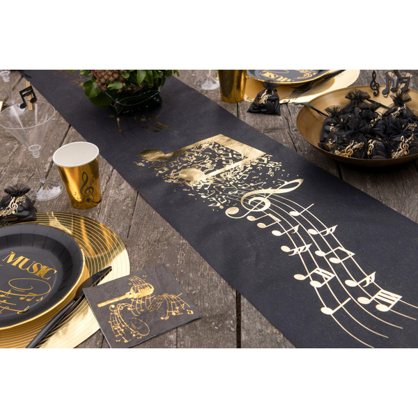 chemin de table anniversaire 20 ans noir et or