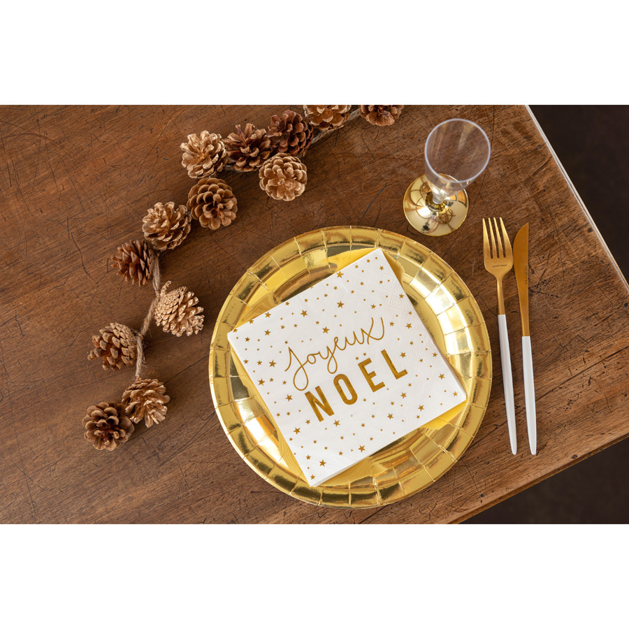 Assiettes brillantes - lot de 10 - Doré