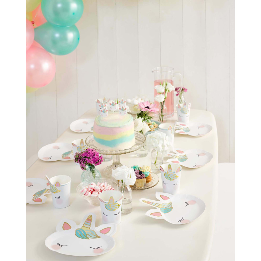 8 Assiettes Licorne Pastel pour l'anniversaire de votre enfant - Annikids