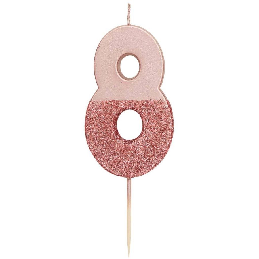 Bougie 8 Glitter Rose Gold
