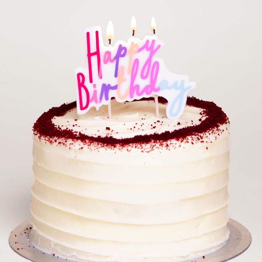 Bougie Happy Birthday Pastel (10 cm) pour l'anniversaire de votre