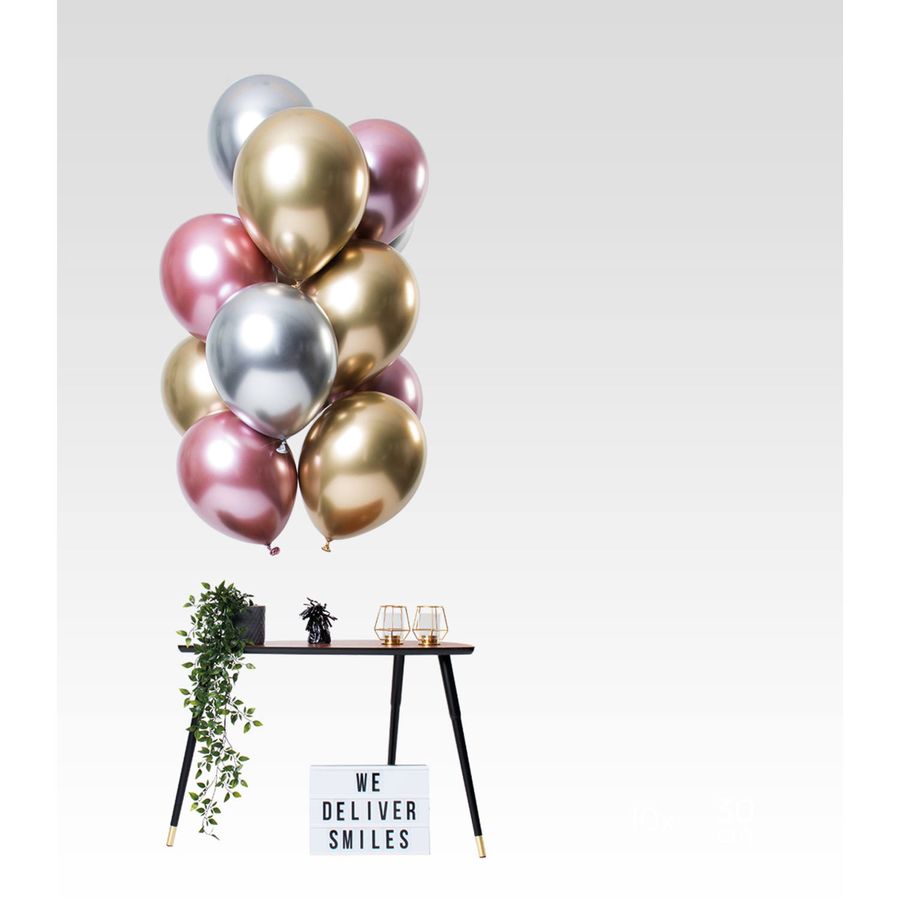 Bouquet 12 Ballons Métallique Morganite Effet Miroir pour l'anniversaire de  votre enfant - Annikids