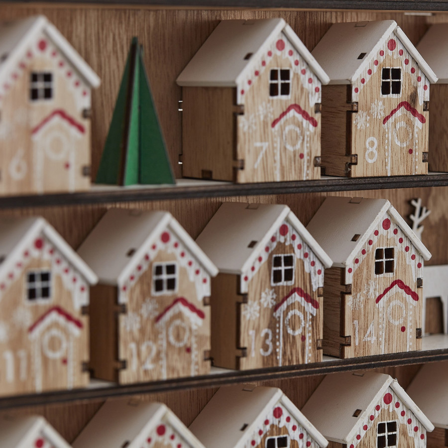 Calendrier De L Avent Cottage Calendrier de l'Avent Village de Noël - Bois - Annikids