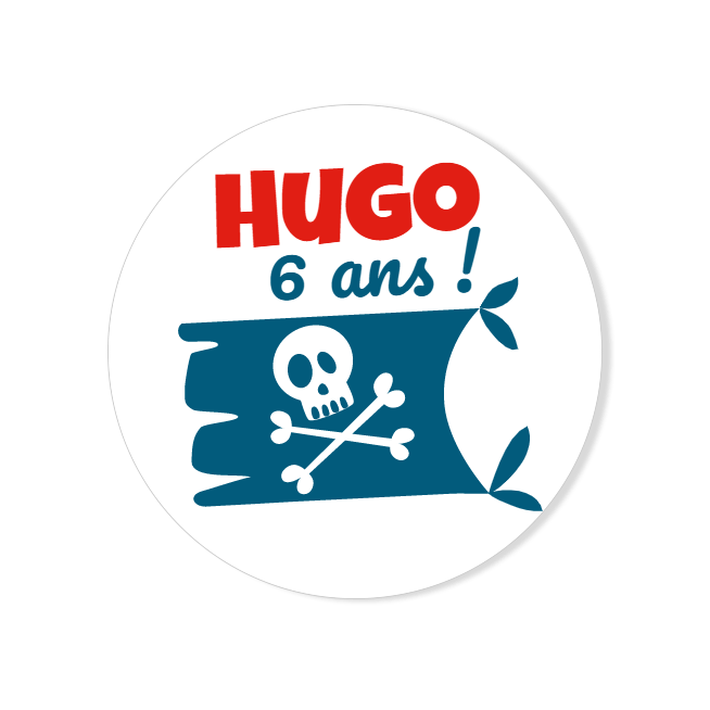 6 badges pour enfants  Anniversaire thème Pirate - Anniversaire/Badges à  thèmes - TICKY-TACKY