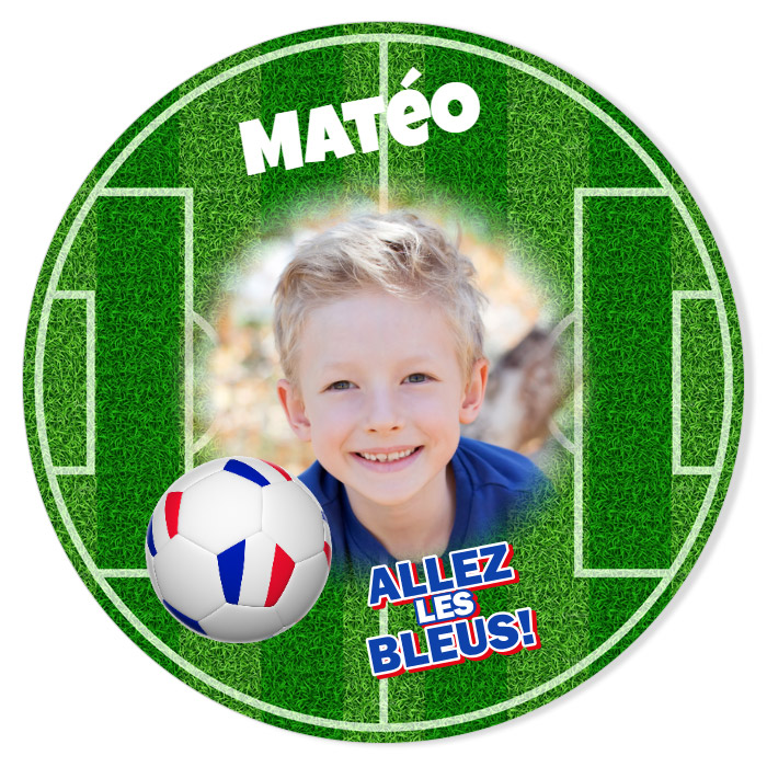 Fotocroc à personnaliser - Terrain de Foot Allez les Bleus