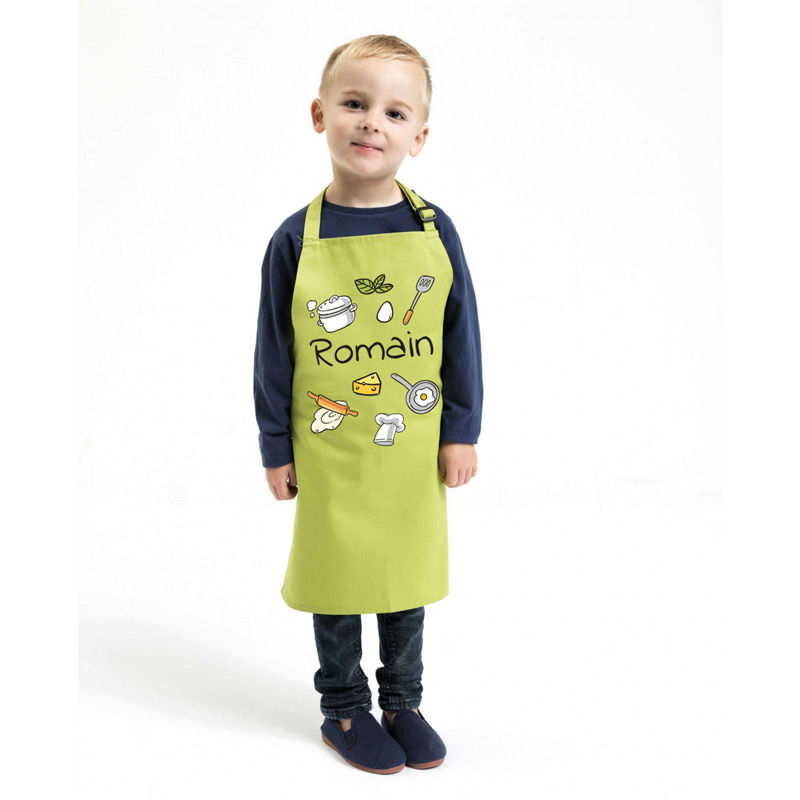 Tablier de cuisine enfant - Tablier enfant en coton 2-4 ans avec son gant,  tablier enfant personnalisable