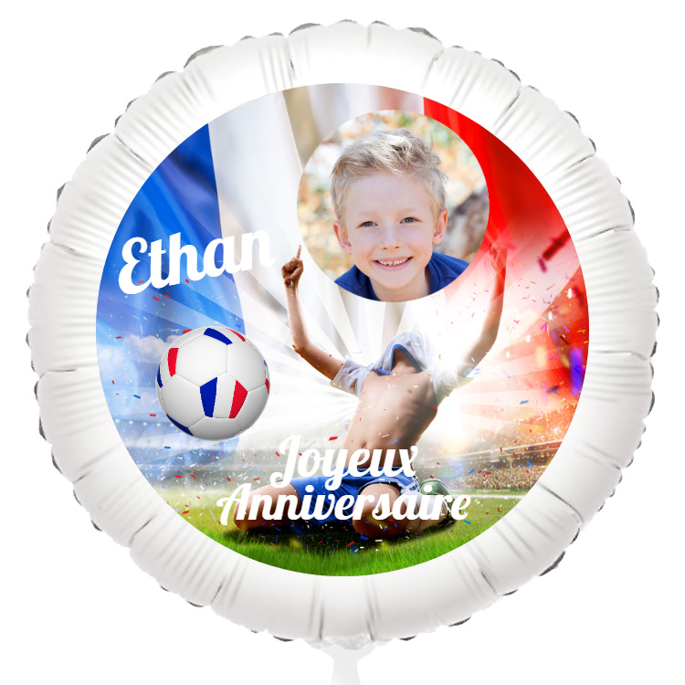 Ballon à personnaliser - Photo Allez les Bleus pour l'anniversaire de votre  enfant - Annikids
