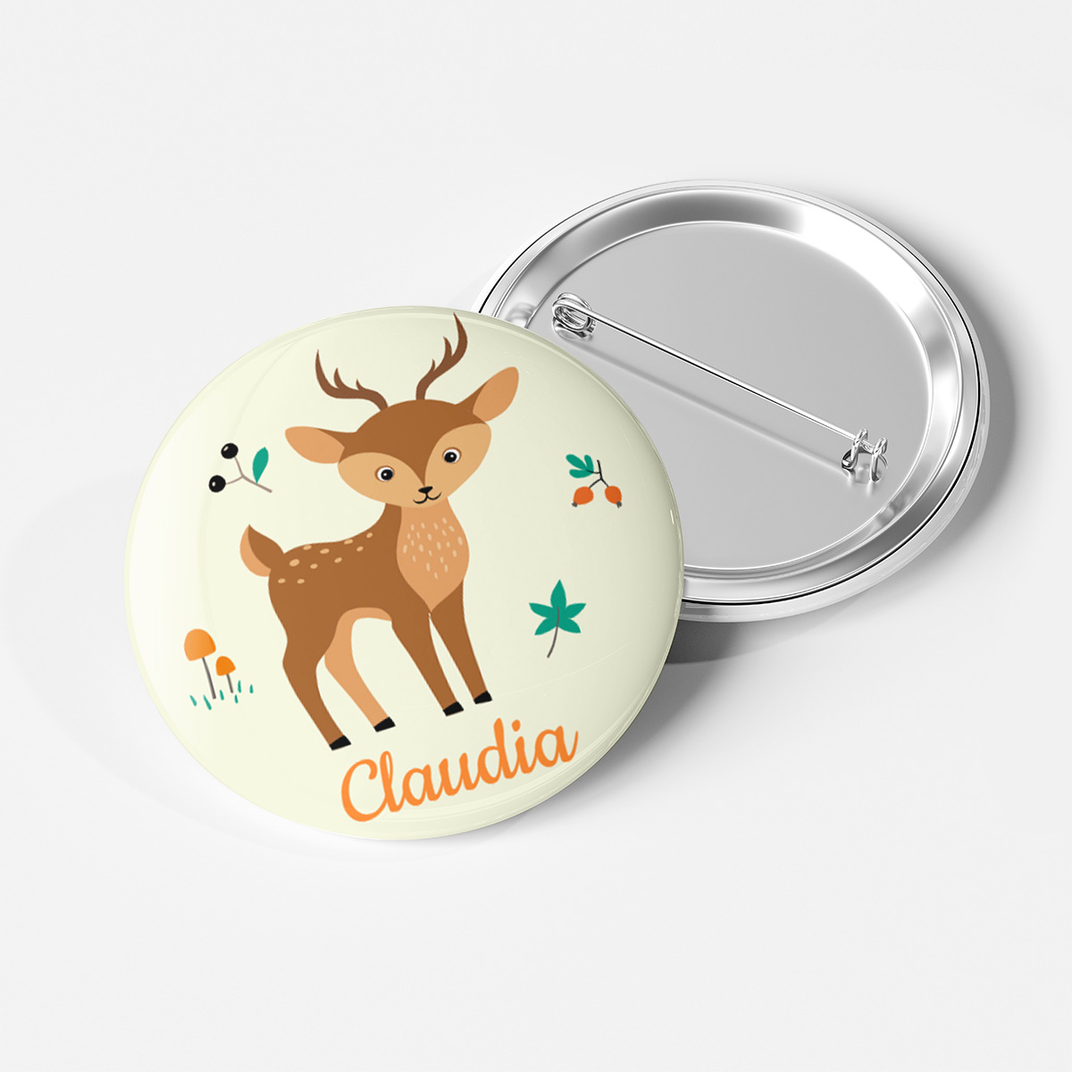 Badge à personnaliser - Biche pour l'anniversaire de votre enfant