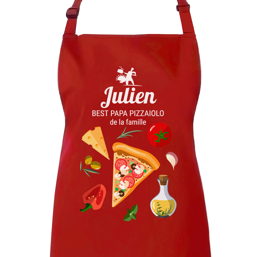 Pizza personnalisée pro Tablier, Cadeau pour papa, maman, oncle,  grand-père, pizzaïolo présent