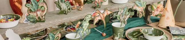 Thme d'anniversaire Dinosaures Vert pour votre enfant