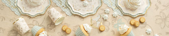 Thme d'anniversaire lgance Florale Beige et Vert pour votre enfant