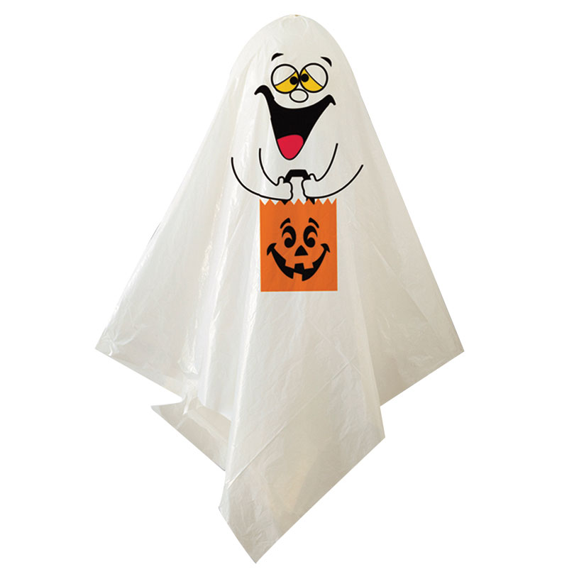 Décorations Fantômes LED à Suspendre - Lot De 4 (orange Et Blanc), 50 X 40 Cm, Bras Flexibles - Alimenté Par Piles (3xAG13 Incluses) - Pour Halloween, Maison, Jardin - 2