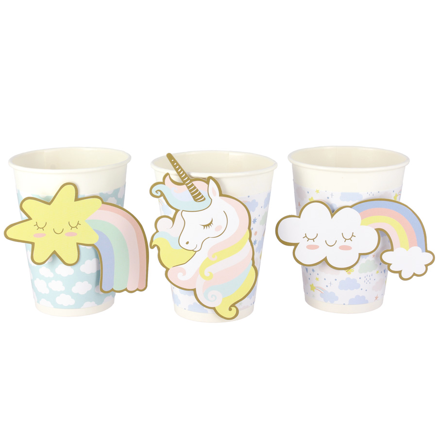52 Pièces Kit Vaisselle Licorne Pour Anniversaire Enfants - Assiettes, Gobelets Et Serviettes Thème Licorne