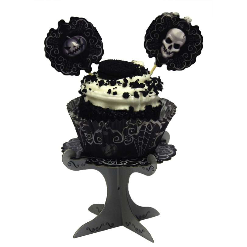 4 Supports A Cupcakes Tete De Mort Baroque Halloween Annikids