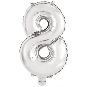 Ballon Chiffre 8 Argent (46 cm) pour l'anniversaire de votre enfant -  Annikids