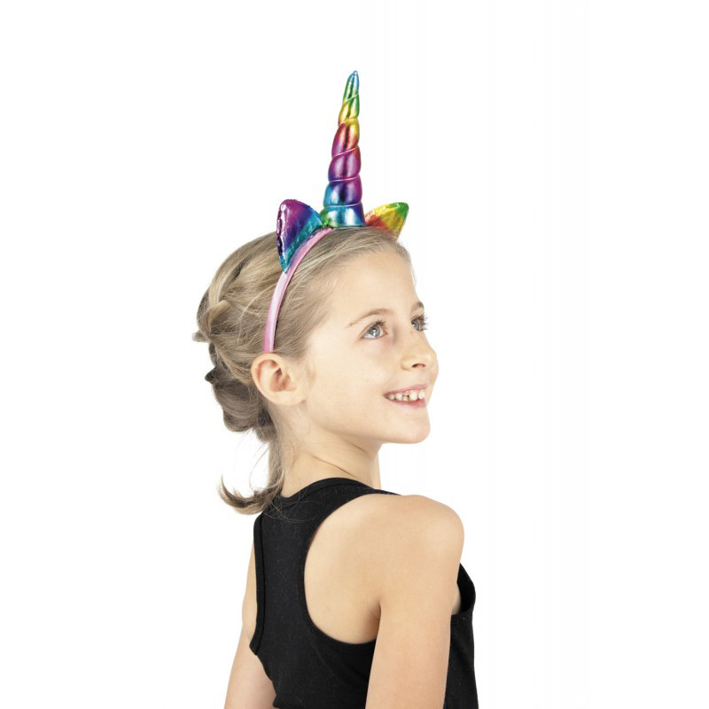 Serre-Tête Licorne Enfant Avec Perruque – Arc-en-Ciel, Fleurs & Cheveux Longs – Carnaval & Anniversaire