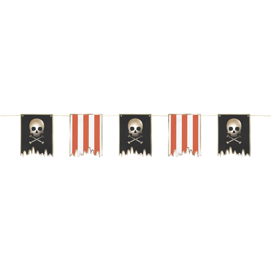 Guirlande Fanions Pirates Happy Birthday – Décoration Fête Enfant 180x15 Cm, Multicolore Carton