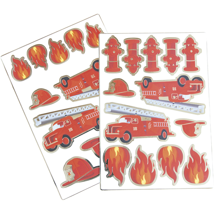 2 Planches de 25 Stickers - Pompiers pour l'anniversaire de votre ...