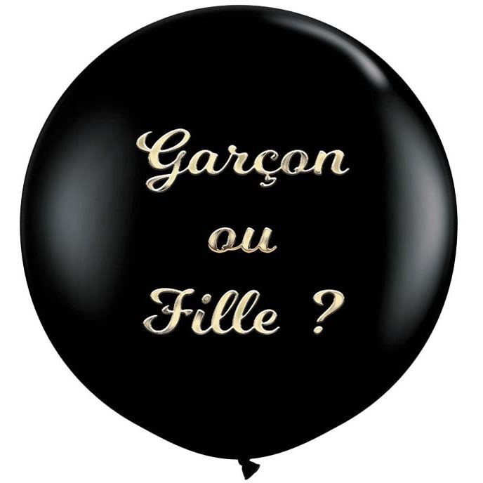 Ballon Géant Noir Gender Reveal Fille pour l'anniversaire de votre
