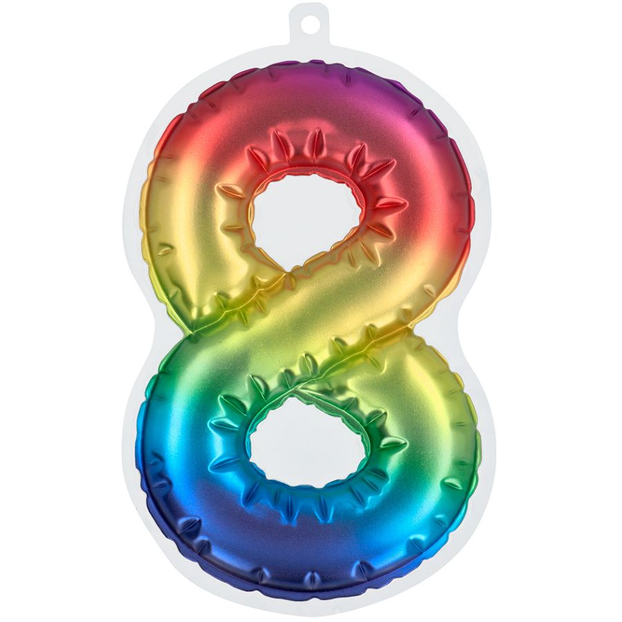 Sticker Chiffre 8 (20 cm) Arc-en-Ciel - Effet Ballon pour l'anniversaire de  votre enfant - Annikids