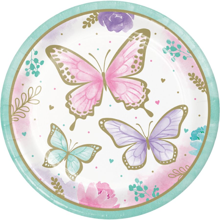 Lot de 10 assiettes papillon Aura Lumineuse - Boutique Papillon